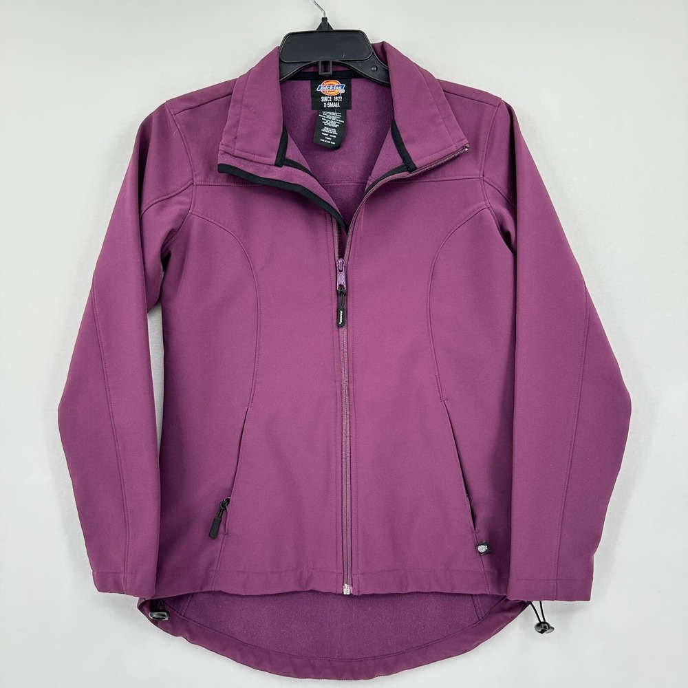 Dickies Jacket Womens XS Purple Softshell Lined Full Zip Activewear Outdoor